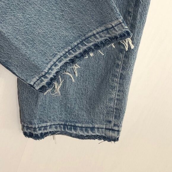 Gap Jeans Womens 10 R Cheeky Straight High Rise Light Wash Distressed Raw Hem - Picture 5 of 14